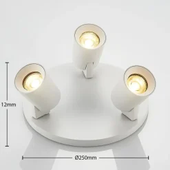 Arcchio Iavo takspot, rund, 3 lyskilder, hvit