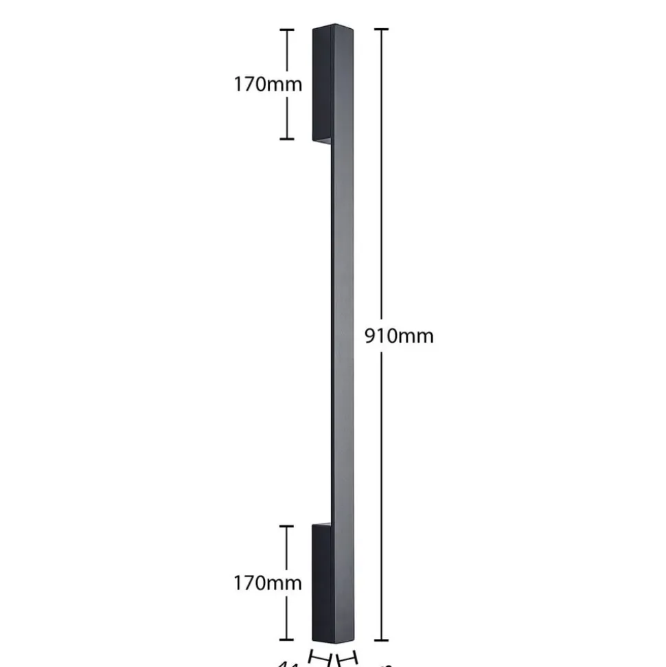 Arcchio Ivano LED-vegglampe, 91 cm, svart