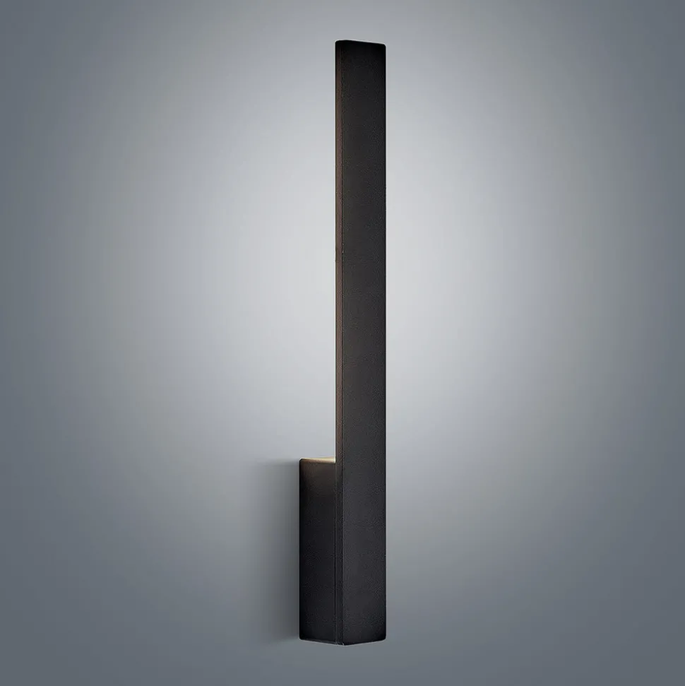 Arcchio Ivano LED-vegglampe, 42,5 cm, svart, metall