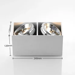 Arcchio Jarle taklampe, 2 lyskilder hvit