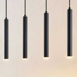 Arcchio Kammeron LED-hengelampe, svart, metall, 80 cm