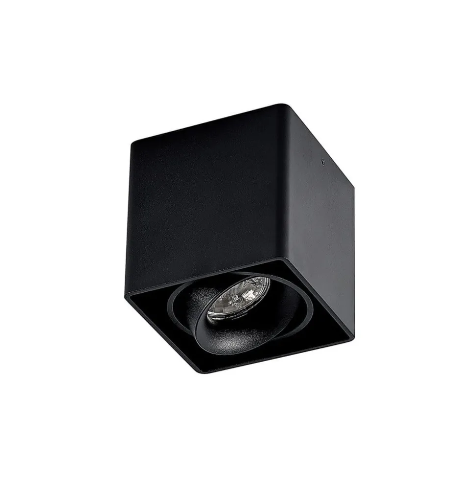 Arcchio Kubika downlight, 9 cm, svart, 1 lyskilde, metall