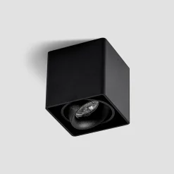 Arcchio Kubika downlight, 9 cm, svart, 1 lyskilde, metall