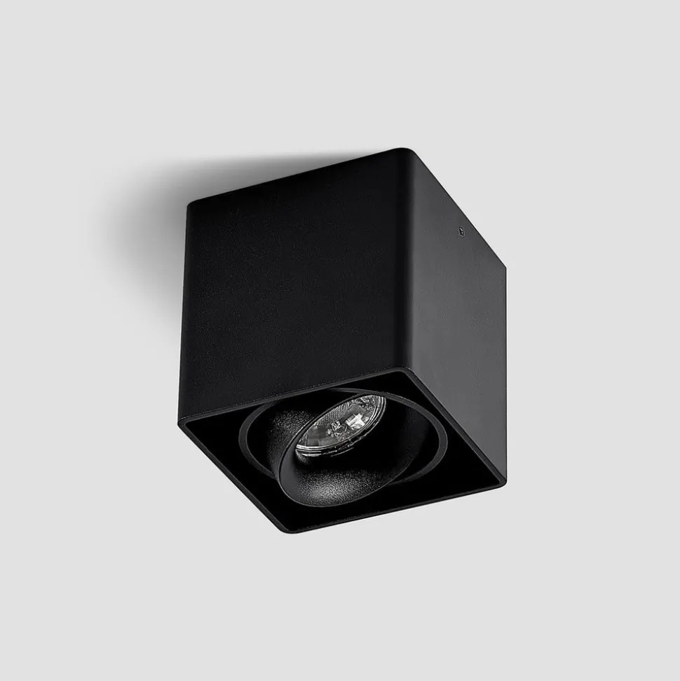 Arcchio Kubika downlight, 9 cm, svart, 1 lyskilde, metall