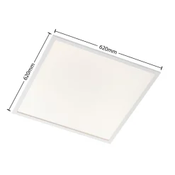 Arcchio LED innfelt panel Vinas, 62 cm, hvit, aluminium, CCT