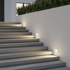 Arcchio LED innfelt vegglampe Zamo, lamell, hvit, metall, IP65