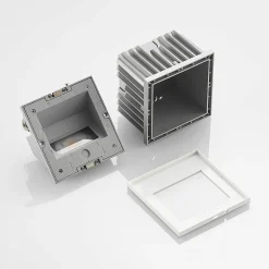 Arcchio LED innfelt vegglampe Zamo, lamell, hvit, metall, IP65