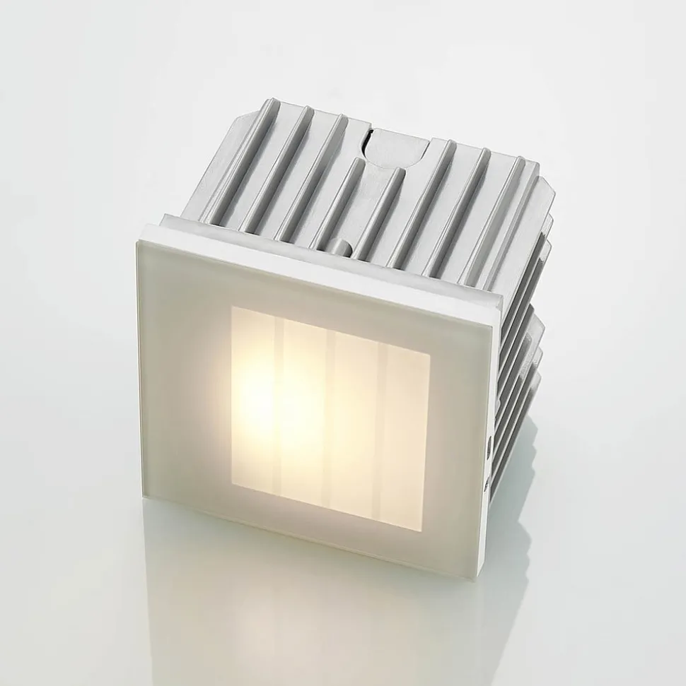 Arcchio LED innfelt vegglampe Zamo, lamell, hvit, metall, IP65