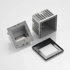 Arcchio LED innfelt vegglampe Zamo, svart, 11 cm, IP65