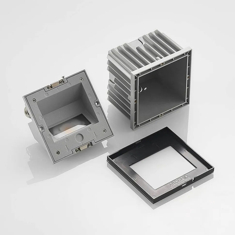 Arcchio LED innfelt vegglampe Zamo, svart, 11 cm, IP65