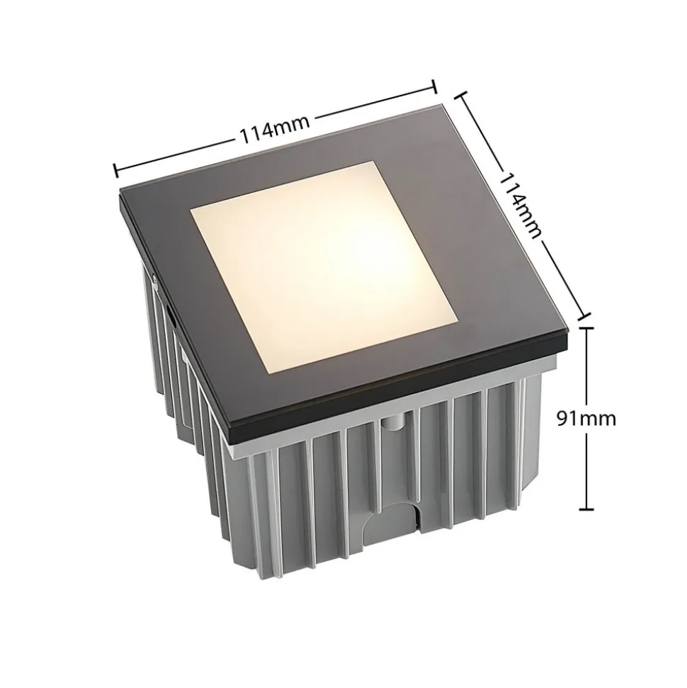 Arcchio LED innfelt vegglampe Zamo, svart, 11 cm, IP65