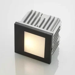 Arcchio LED innfelt vegglampe Zamo, svart, 11 cm, IP65