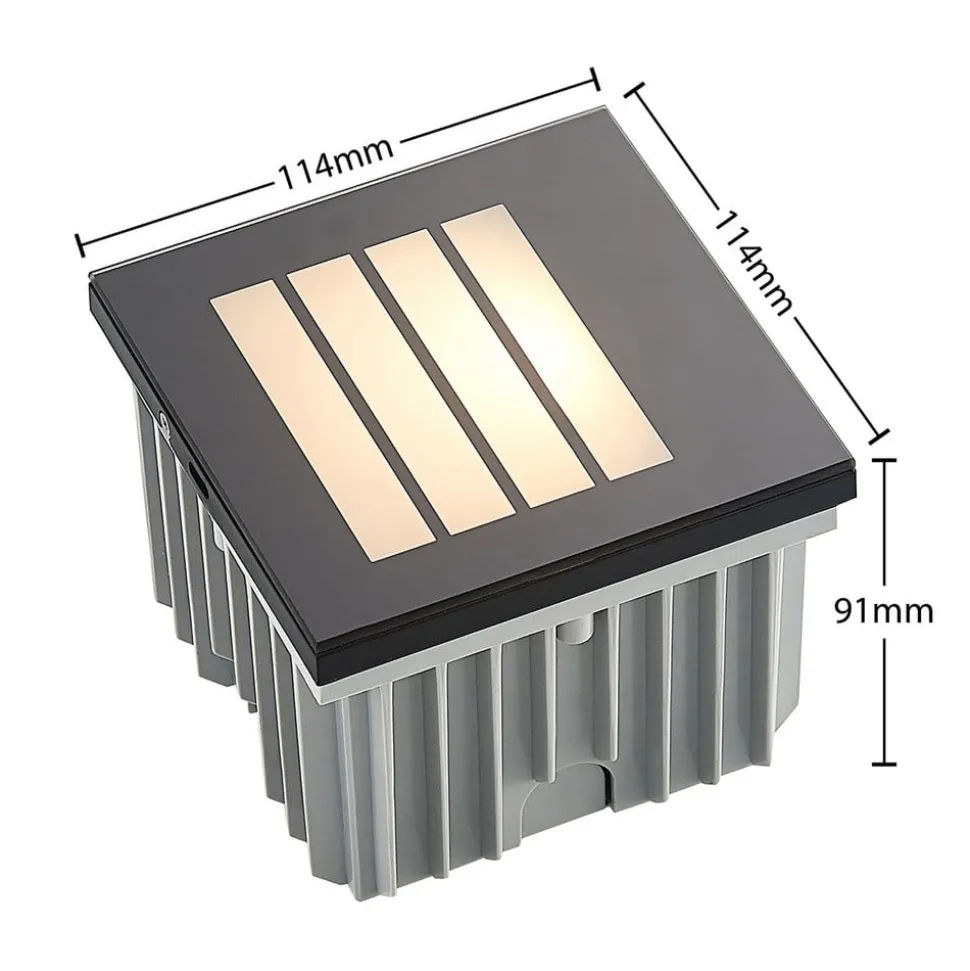 Arcchio LED innfelt vegglampe Zamo, lamell, svart, IP65