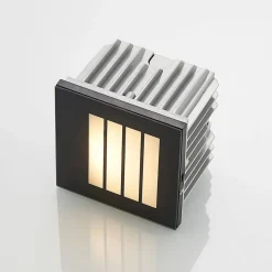 Arcchio LED innfelt vegglampe Zamo, lamell, svart, IP65