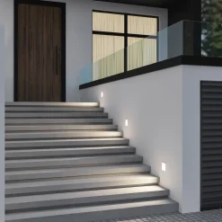 Arcchio LED innfelt vegglampe Zamo, hvit, 11 cm, metall, IP65