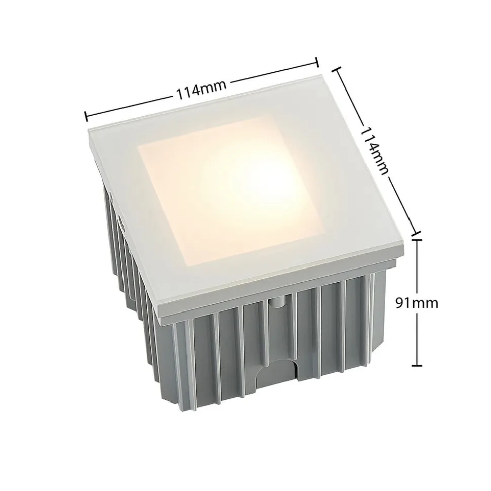 Arcchio LED innfelt vegglampe Zamo, hvit, 11 cm, metall, IP65