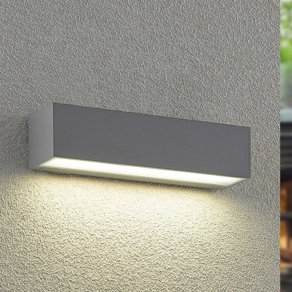 Arcchio LED utendørs vegglampe Lengo, CCT, 25 cm, 1-lys, grå