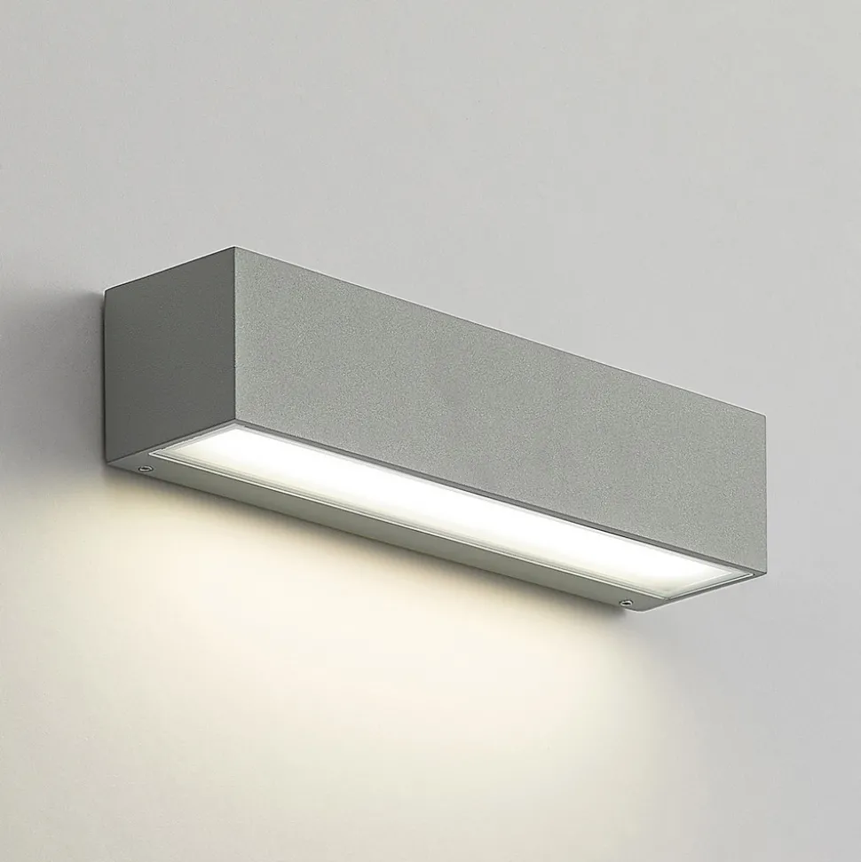 Arcchio LED utendørs vegglampe Lengo, CCT, 25 cm, 1-lys, grå