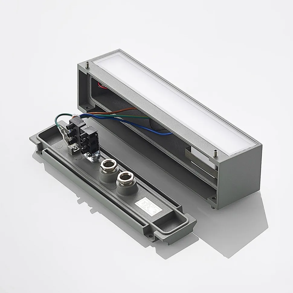 Arcchio LED utendørs vegglampe Lengo, CCT, 25 cm, 1-lys, grå