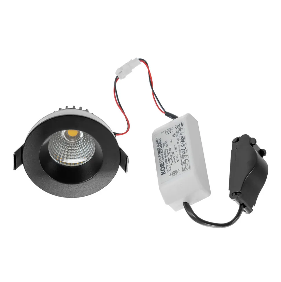 Arcchio LED-downlight Aryx, svart, 4 000K