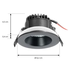 Arcchio LED-downlight Aryx, svart, 4 000K