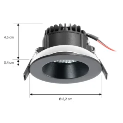 Arcchio LED-downlight Aryx, svart, 2700K