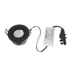 Arcchio LED-downlight Eliar rund svart CCT svingbar