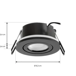 Arcchio LED-downlight Eliar rund svart CCT svingbar