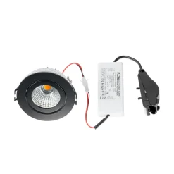 Arcchio LED-downlight Jyra, svart, 2700K
