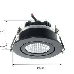 Arcchio LED-downlight Jyra, svart, 4 000K