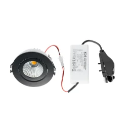 Arcchio LED-downlight Jyra, svart, 3 000K