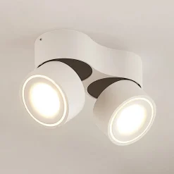 Arcchio LED-downlight Rotari, hvit, 2 lyskilder, 1640lm