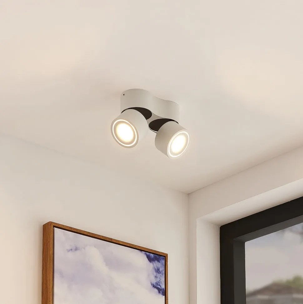 Arcchio LED-downlight Rotari, hvit, 2 lyskilder, 1140lm