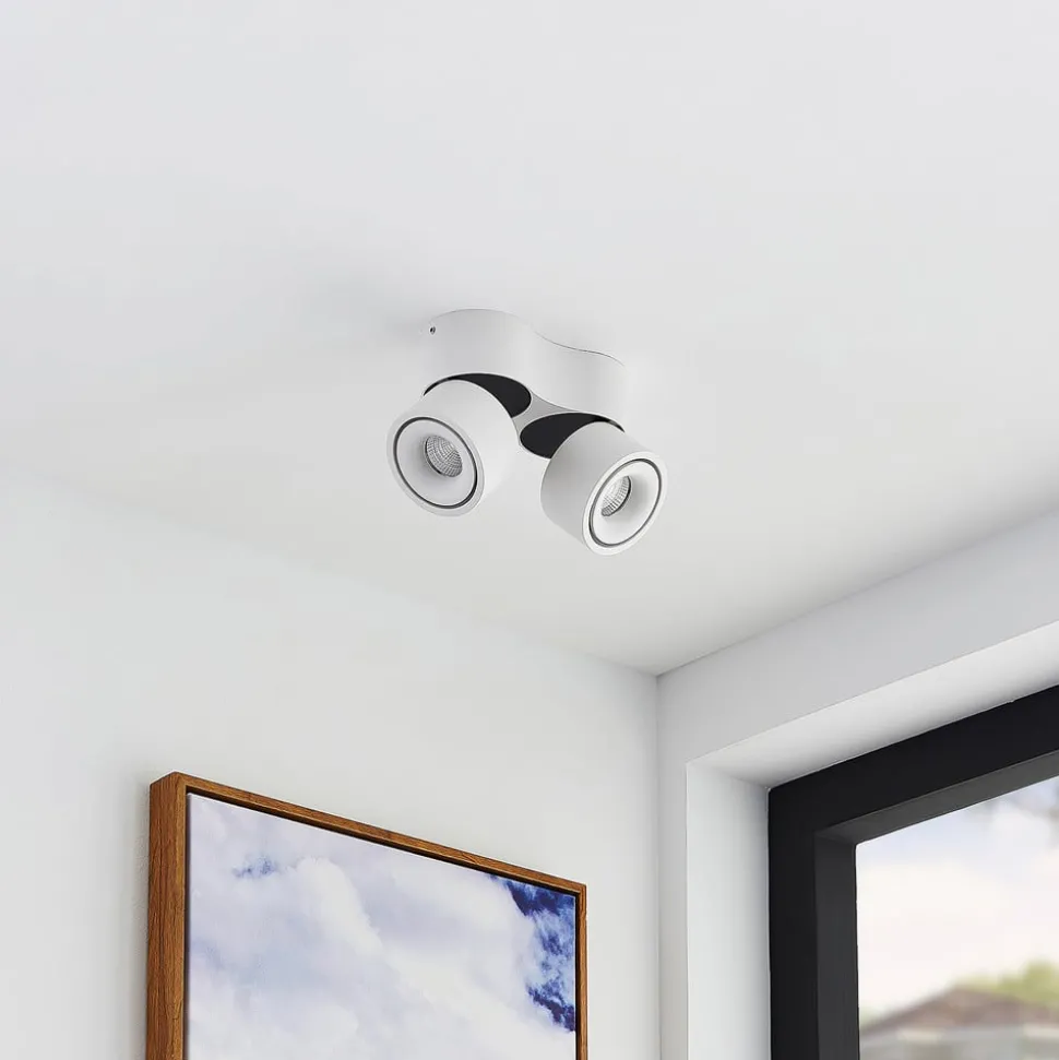 Arcchio LED-downlight Rotari, hvit, 2 lyskilder, 1140lm