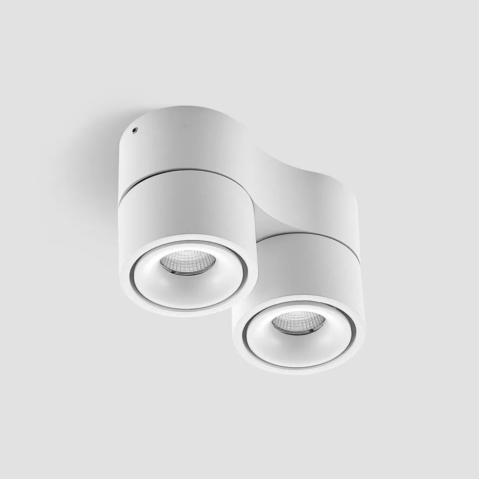 Arcchio LED-downlight Rotari, hvit, 2 lyskilder, 1140lm