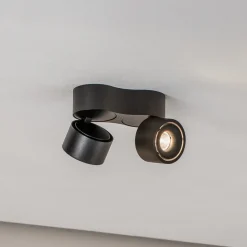 Arcchio LED-downlight Rotari, 1240lm, 2 lyskilder, svart