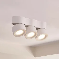 Arcchio LED-downlight Rotari, linser, 3 lyskilder, hvit