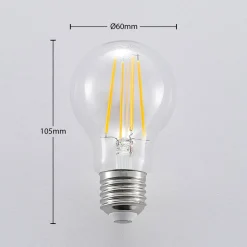 Arcchio LED-filamentpære, E27, 6,5 W, klar, 2 700 K