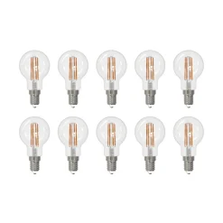 Arcchio LED-filamentpære E14 G45, sett med 10 stk, 2700 K