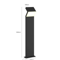 Arcchio LED-gatelampe Havin, antrasitt, metall, 100 cm