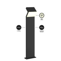 Arcchio LED-gatelampe Havin, antrasitt, metall, 100 cm