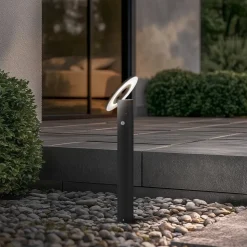 Arcchio LED-gatelampe Tovio, antrasitt,, Ø 24 cm, sensor