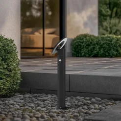 Arcchio LED-gatelampe Tovio, antrasitt,, Ø 24 cm, sensor