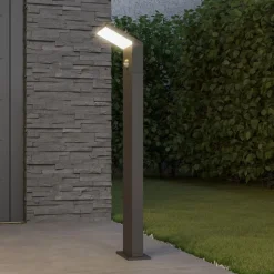 Arcchio LED-gatelampe Yolena, sensor, 100 cm, antrasitt