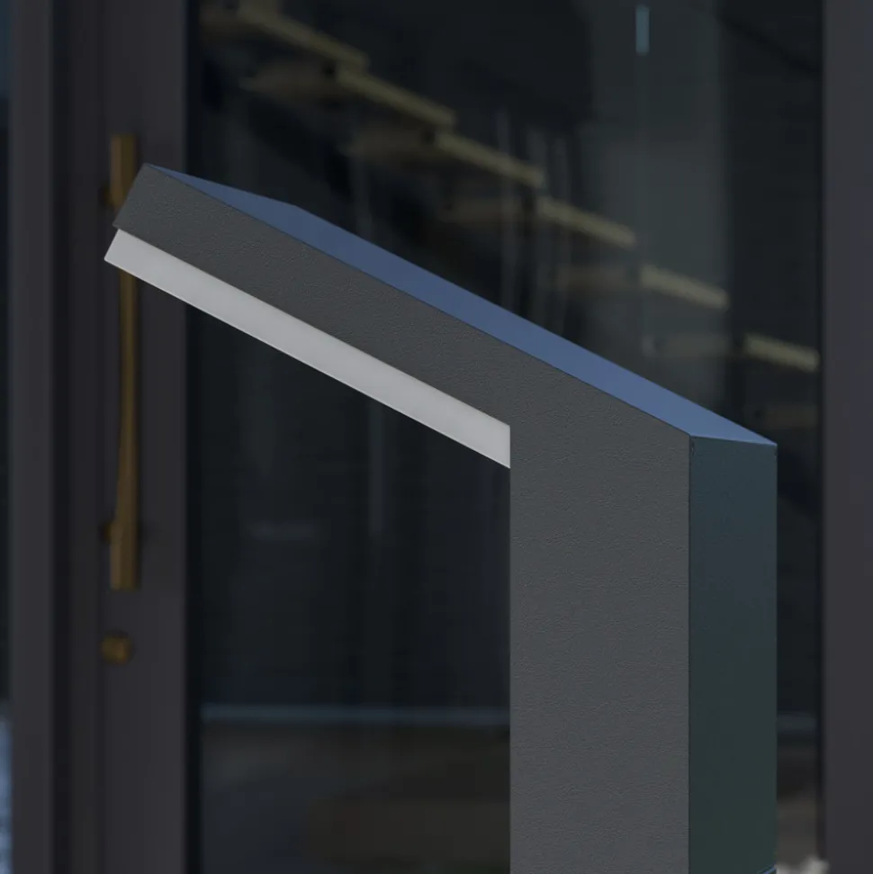 Arcchio LED-gatelampe Yolena, sensor, 100 cm, antrasitt