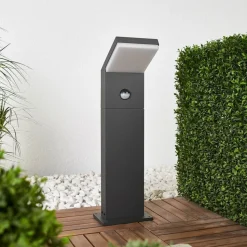 Arcchio LED-gatelampe Yolena, sensor, 60 cm, antrasitt