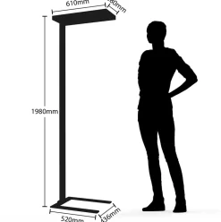 Arcchio LED-gulvlampe Logan Ultra, CCT, sensor, dimbar