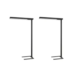 Arcchio LED-gulvlampe til kontor Susi, sett med 2, svart, sensor
