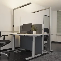 Arcchio LED-gulvlampe til kontor Jolinda, sølv, CCT, sensor,