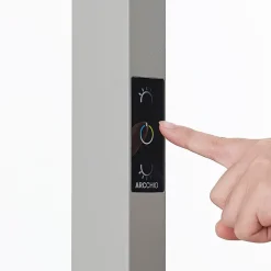 Arcchio LED-gulvlampe til kontor Susi, sett med 2, sølv, sensor